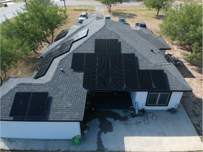 Residential rooftop solar installation by MIBA Energy in Brownsville, TX
